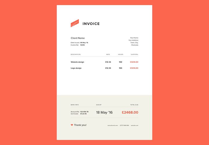 Free Simple Invoice Template 1