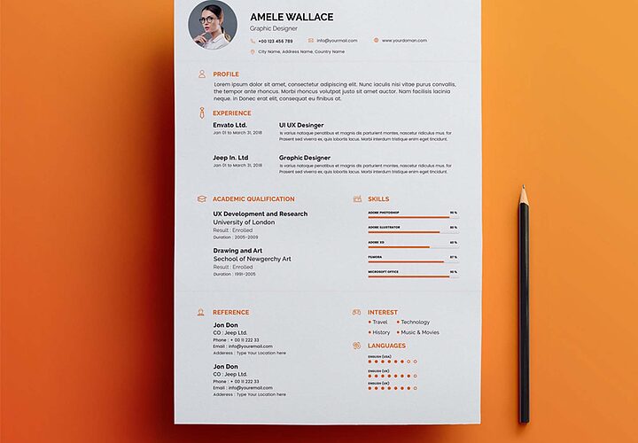 Free Smart Resume Cv With Cover Letter 1