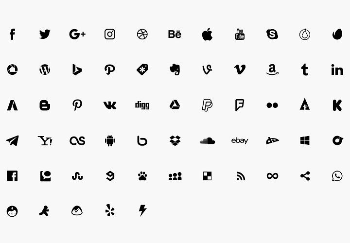 Free Social Media Icons Vector 1