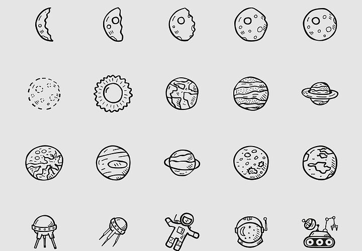 Free Space Icons Vector Material 1