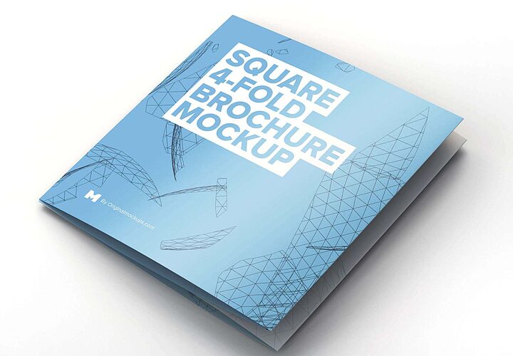 Free Square 4 Fold Brochure Mockup Psd 1