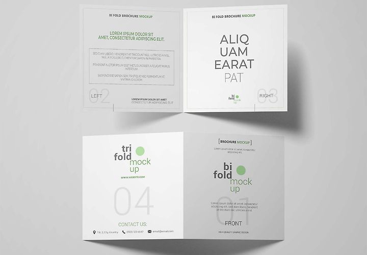 Free Square Bifold Brochure Mockup Psd 1