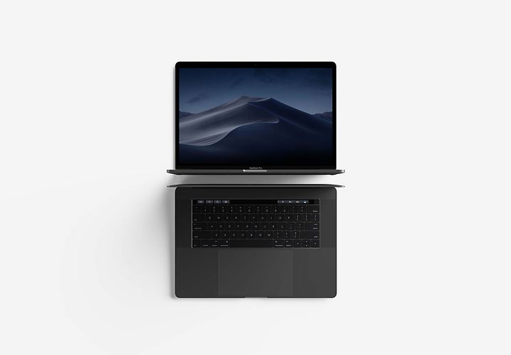 Free Top View Macbook Mockup Psd 1