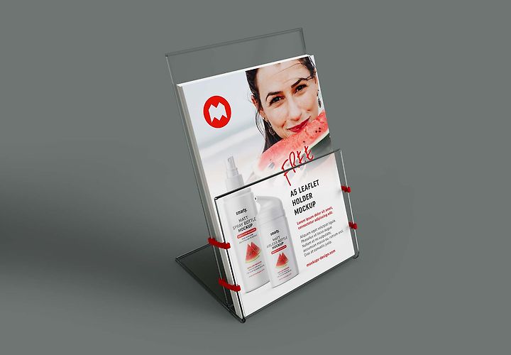 Free Transparent A5 Leaflet Holder Mockup Psd 1