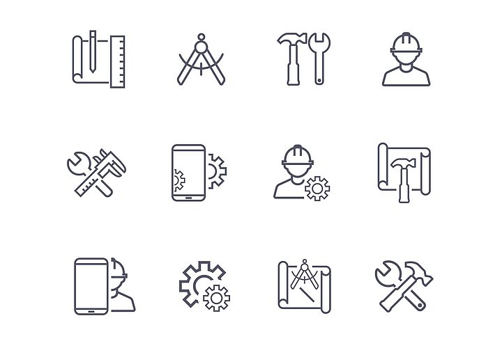 Free Vector Work Construction Icons Ai 1