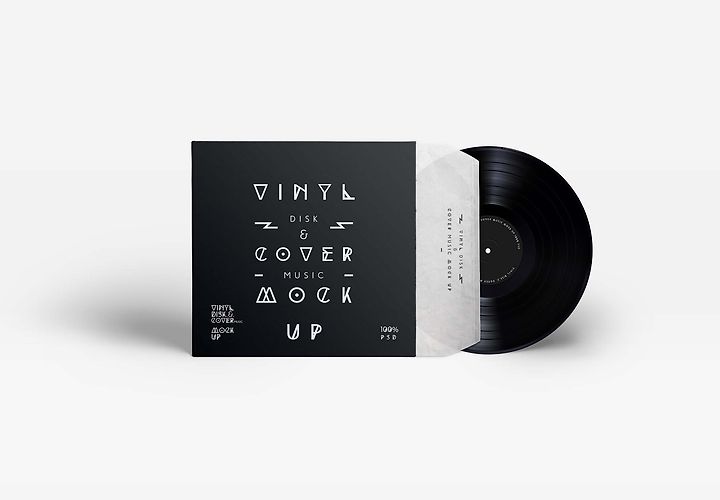 Free Vinyl Record Cover Mockup Psd 1