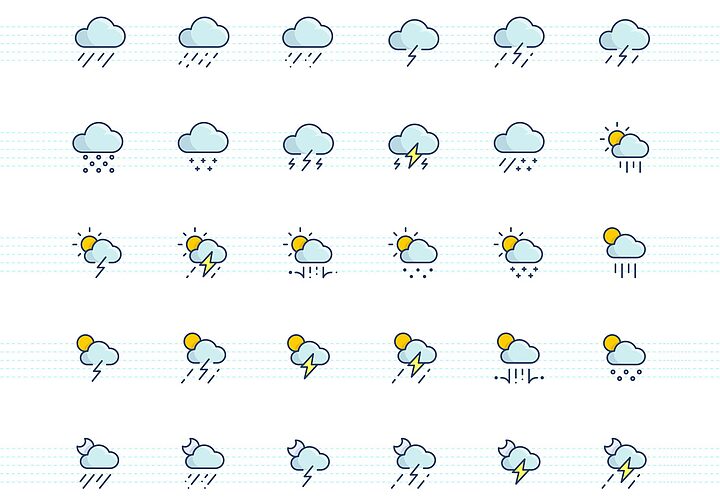 Free Weather Color Icons Set Ai 1