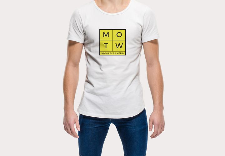 Guy Wearing T Shirt Mockup Psd 1