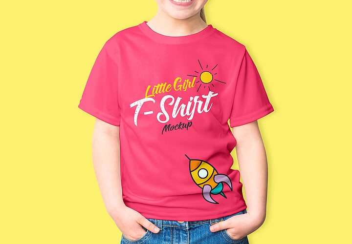 Little Girl T Shirt Mockup Psd 1