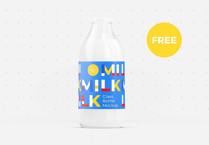 Milk Bottle Mockup Psd 1