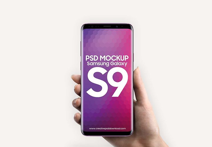 Samsung Galaxy S9 In Hand Mockup Psd 1