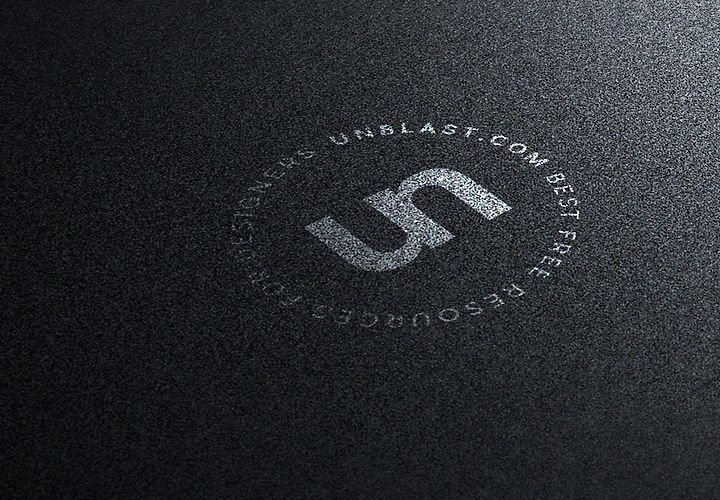 Silver On Black Background Logo Mockup 1