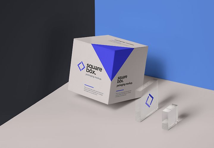 Square Box Package Mockup Psd 1