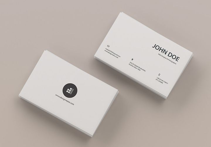 Top View Back And Front Business Card Mockup Psd 1