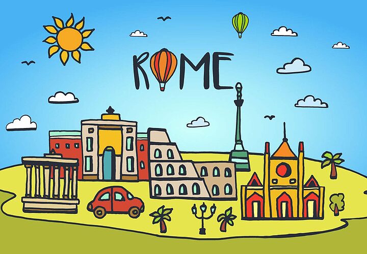 Vector Illustration Of Rome City Ai 1