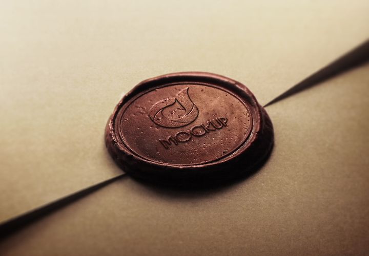 Wax Stamp Logo Mockup Closeup Psd 1