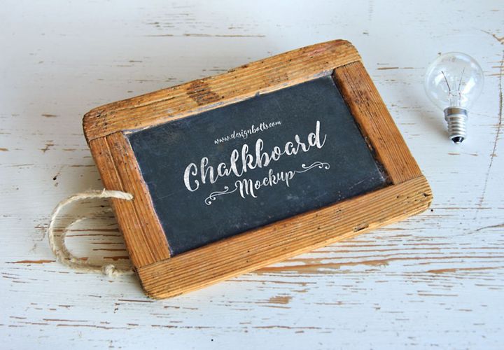 Wooden Frame Chalkboard Mockup 1