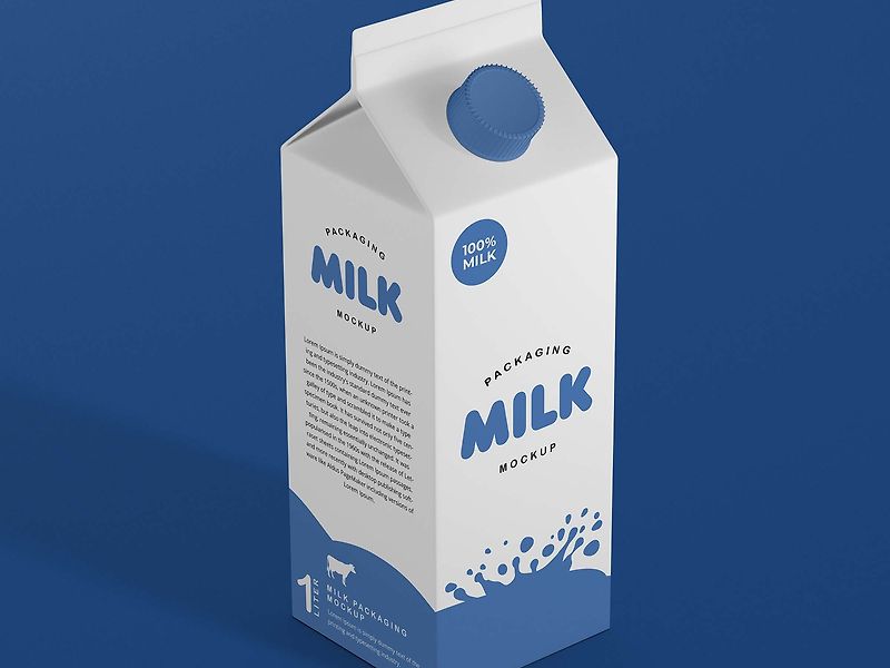 Free milk packaging mockup (psd)