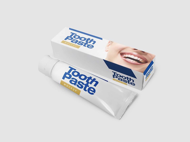 Free toothpaste mock-up in psd