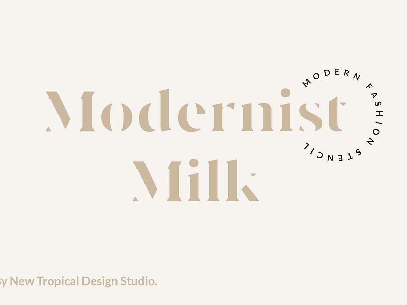 Modernist stencil milk font